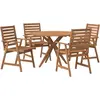vidaXL Ensemble à manger de jardin 5 pcs Bois d'acacia solide