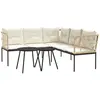 vidaXL Ensemble de canapés de jardin et coussins noir acier textilène