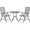vidaXL Ensemble de chaises de jardin inclinables 3 pcs anthracite
