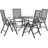 vidaXL Ensemble de chaises de jardin inclinables 5 pcs anthracite