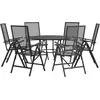 vidaXL Ensemble de chaises de jardin inclinables 7 pcs anthracite