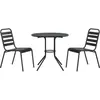 vidaXL Ensemble de chaises de jardin empilables 3 pcs anthracite