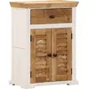 vidaXL Buffet blanc et marron 55x30x73 cm bois de manguier solide brut