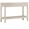 vidaXL Table console blanc 110x35x75 cm bois de manguier solide