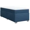 vidaXL Sommier à lattes de lit avec matelas Bleu 90x190 cm Tissu