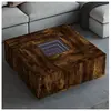 vidaXL Table basse avec LED infini chêne fumé 100x100x40 cm