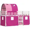 vidaXL Lit superposé avec rideaux rose 80x200 cm bois pin massif