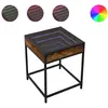 vidaXL Table de chevet avec LED infini chêne fumé 40x40x51 cm