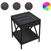vidaXL Table de chevet avec LED infini noir 40x40x49 cm