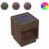 vidaXL Table de chevet avec LED infini chêne marron 40x40x50 cm