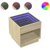 vidaXL Table de chevet avec LED infini chêne sonoma 50x50x50 cm