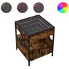 vidaXL Table de chevet avec LED infini chêne fumé 40x40x51 cm