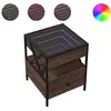 vidaXL Table de chevet avec LED infini chêne marron 40x40x51 cm