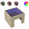 vidaXL Table de chevet avec LED infini chêne sonoma 40x40x30 cm