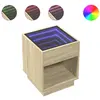 vidaXL Table de chevet avec LED infini chêne sonoma 40x40x50 cm