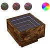vidaXL Table de chevet avec LED infini chêne fumé 40x40x30 cm