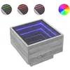 vidaXL Table de chevet avec LED infini sonoma gris 40x40x30 cm