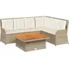 vidaXL Salon de jardin avec coussins 5 pcs beige résine tressée