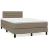 vidaXL Sommier à lattes de lit matelas et LED taupe 120x190 cm tissu