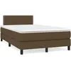 vidaXL Sommier à lattes de lit matelas et LED marron foncé 120x190 cm