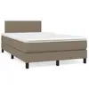 vidaXL Sommier à lattes de lit matelas et LED taupe 120x190 cm tissu