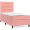 vidaXL Sommier à lattes de lit avec matelas rose 120x190 cm velours