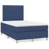 vidaXL Sommier à lattes de lit avec matelas bleu 120x190 cm tissu