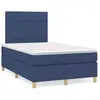 vidaXL Sommier à lattes de lit avec matelas bleu 120x190 cm tissu