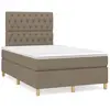 vidaXL Sommier à lattes de lit avec matelas taupe 120x190 cm tissu