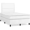 vidaXL Sommier à lattes de lit avec matelas blanc 120x190cm similicuir