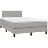 vidaXL Sommier à lattes de lit et matelas gris clair 120x190 cm tissu