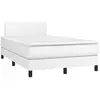vidaXL Sommier à lattes de lit avec matelas blanc 120x190cm similicuir