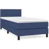 vidaXL Sommier à lattes de lit avec matelas bleu 120x190 cm tissu