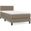 vidaXL Sommier à lattes de lit avec matelas taupe 120x190 cm tissu