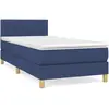 vidaXL Sommier à lattes de lit avec matelas bleu 120x190 cm tissu