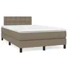 vidaXL Sommier à lattes de lit avec matelas taupe 120x190 cm tissu
