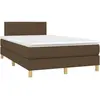 vidaXL Sommier à lattes de lit et matelas marron foncé 120x190cm tissu