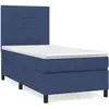 vidaXL Sommier à lattes de lit avec matelas bleu 120x190 cm tissu