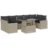 vidaXL Salon de jardin 8 pcs avec coussins gris clair résine tressée