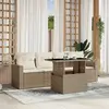 vidaXL Vidaxl Salon De Jardin Avec Coussins 5 Pcs Beige Résine Tressée