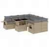 vidaXL Salon de jardin avec coussins 9 pcs beige résine tressée
