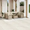vidaXL Salon De Jardin Avec Coussins 10 Pcs Beige Résine Tressée