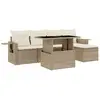 vidaXL Salon de jardin avec coussins 6 pcs beige résine tressée