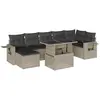 vidaXL Salon de jardin 8 pcs avec coussins gris clair résine tressée