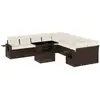 vidaXL Salon de jardin et coussins 11 pcs marron résine tressée