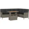 vidaXL Salon de jardin 2 pcs avec coussins Gris Résine tressée