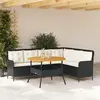 vidaXL Canapés de jardin 2 pcs avec coussins Noir Résine tressée