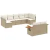 vidaXL Salon de jardin avec coussins 10 pcs beige résine tressée