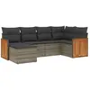 vidaXL Salon de jardin avec coussins 7 pcs gris résine tressée