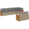 vidaXL Salon de jardin avec coussins 9 pcs beige résine tressée